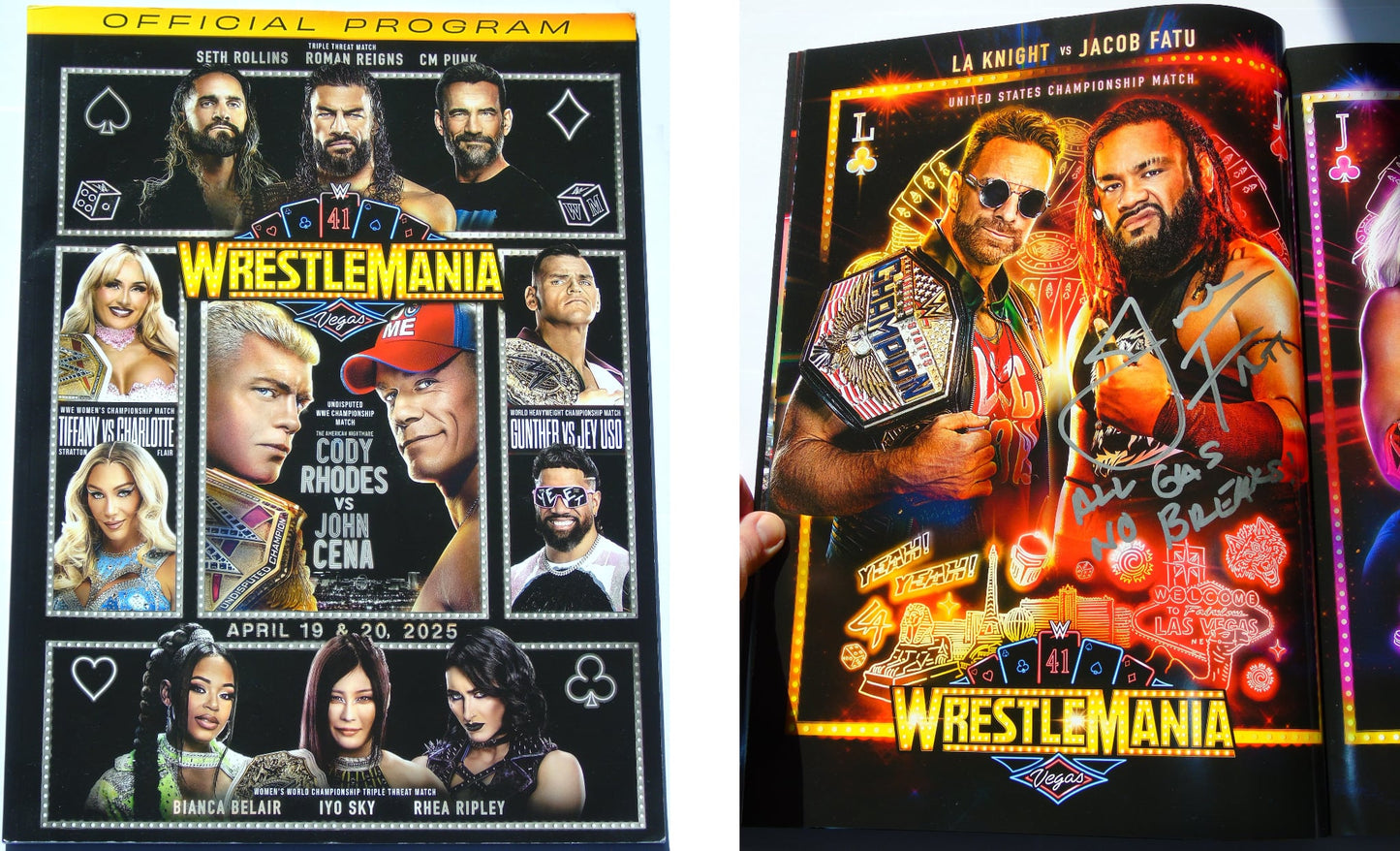 WWE Wrestlemania 41 Official Souvenir Program Signed By Jacob Fatu