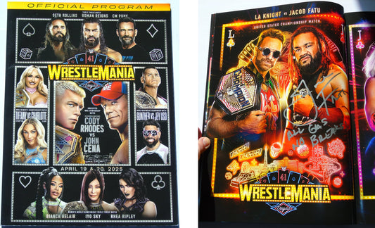 WWE Wrestlemania 41 Official Souvenir Program Signed By Jacob Fatu