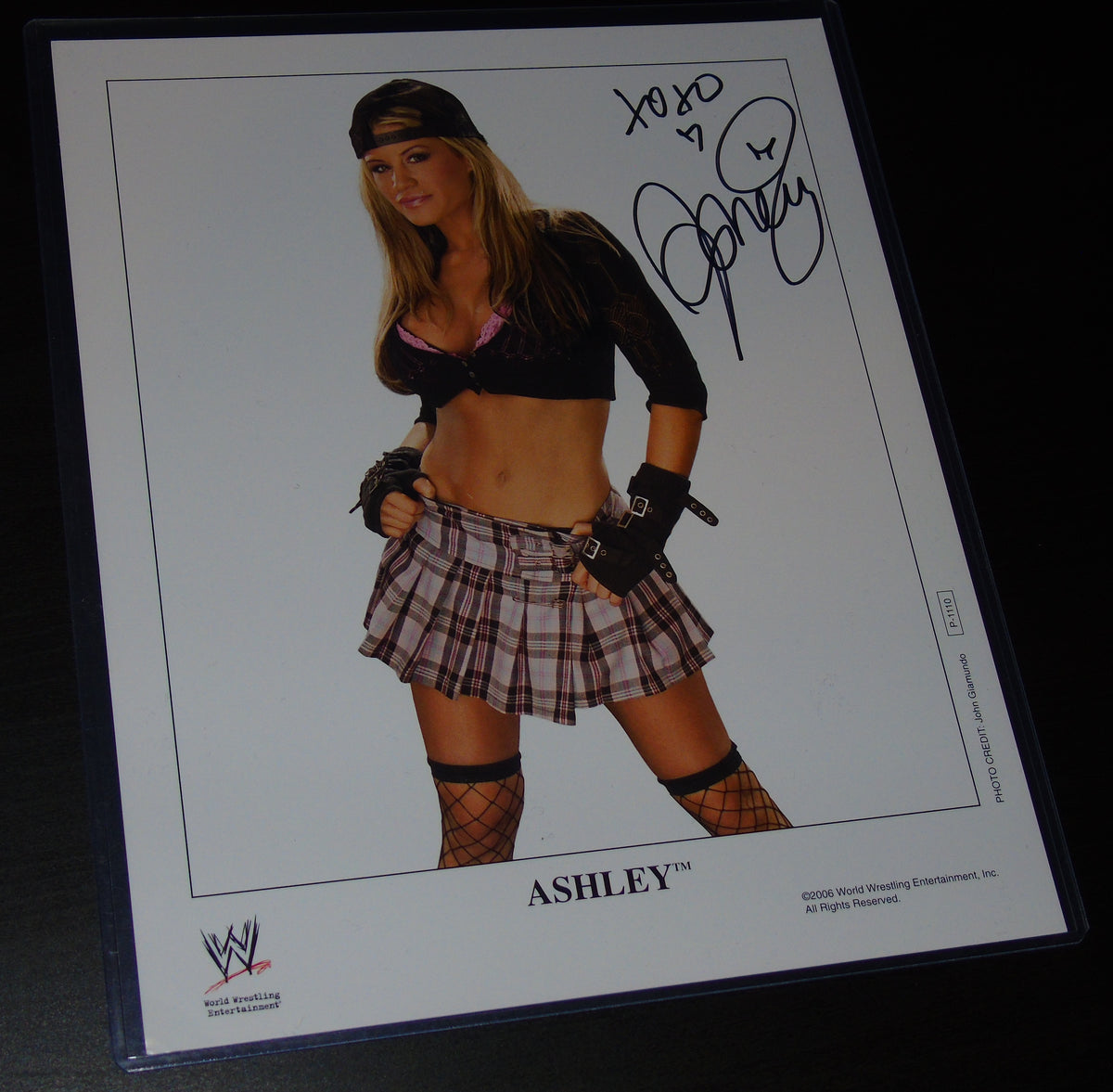 ASHLEY MASSARO SIGNED WWE WRESTLING 8"x10" PROMO PHOTO P-1110