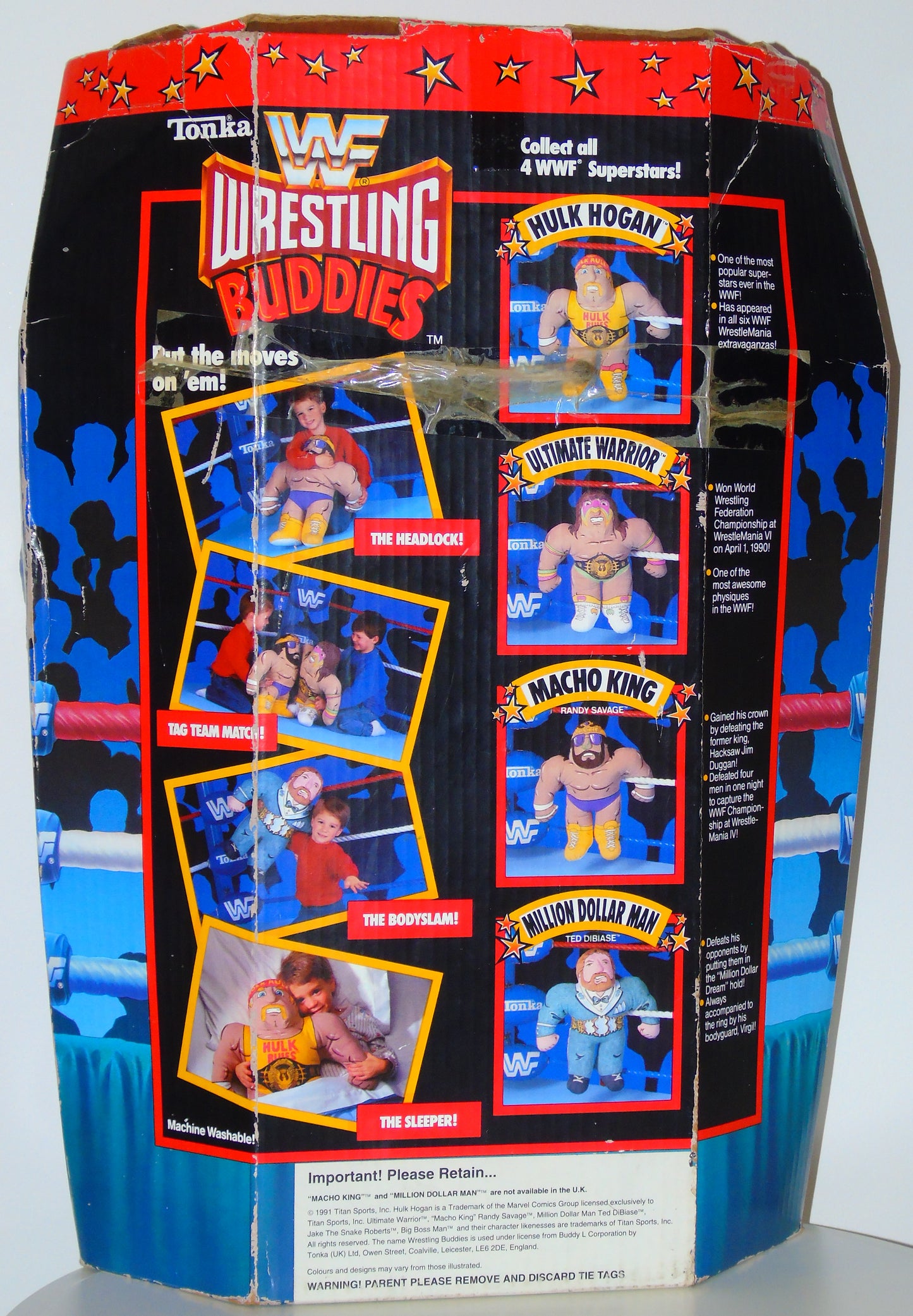 The Ultimate Warrior Rare WWF Wrestling Tonka Buddies Plush Soft Toy