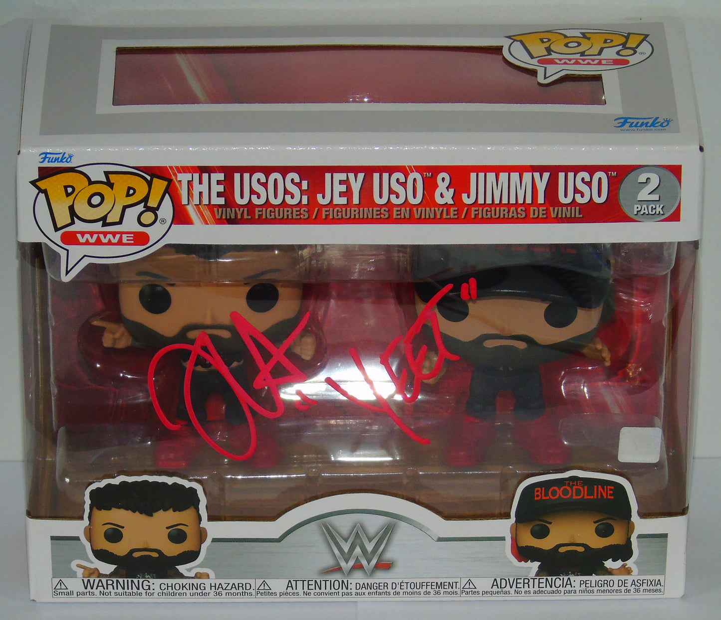 JEY USO SIGNED WWE FUNKO POP! VINYL FIGURE SET