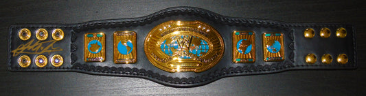 WWE REPLICA MINI INTERCONTINENTAL TITLE BELT SIGNED BY DREW McINTYRE