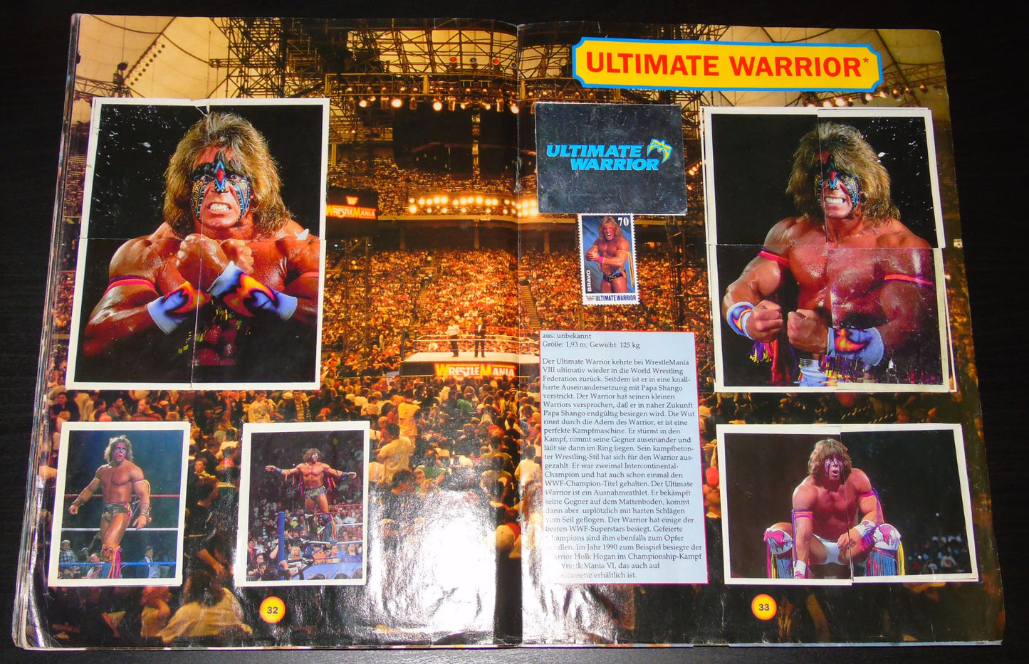 WWF MERLIN STICKER ALBUM 1992 COMPLETE WITH BONUS STAMPS