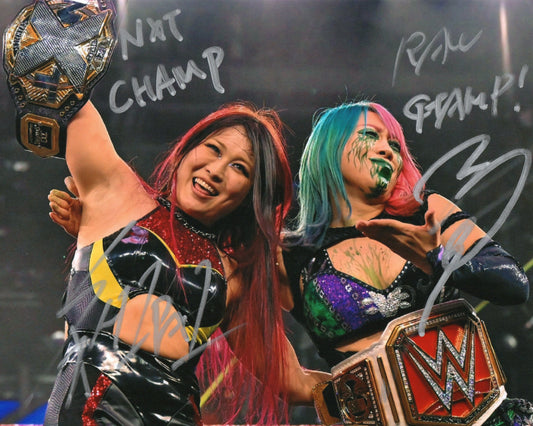 Io Shirai & Asuka WWE Signed Photo