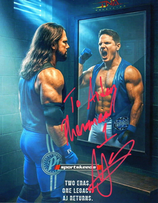 AJ Styles Signed WWE/TNA Photo