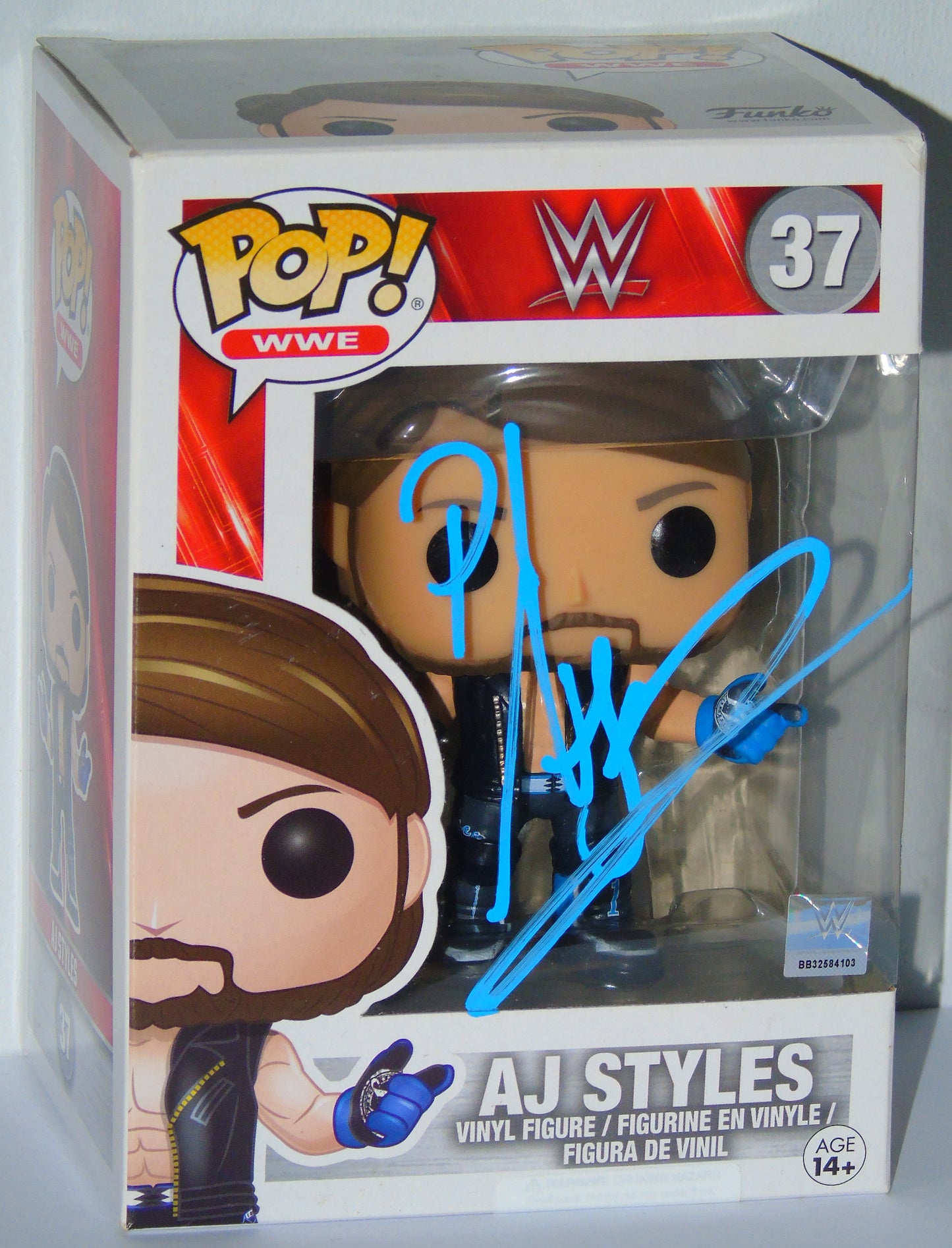AJ Styles Signed WWE Funko Pop! Vinyl Figure