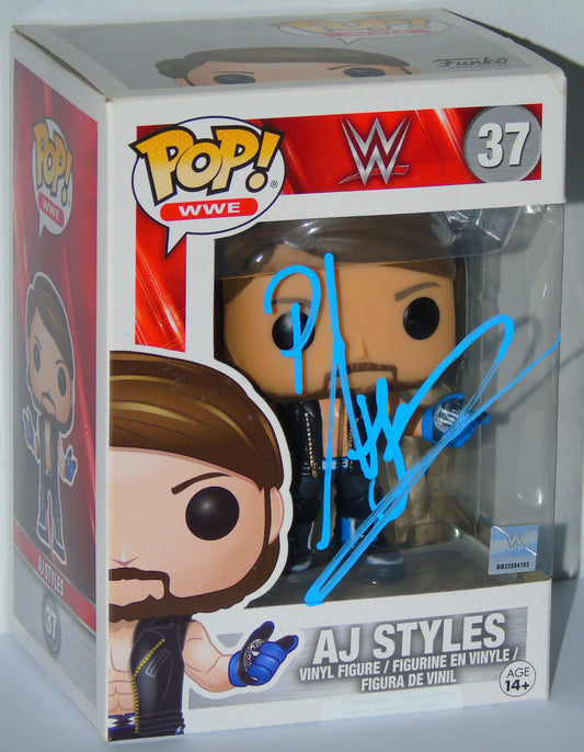 AJ Styles Signed WWE Funko Pop! Vinyl Figure