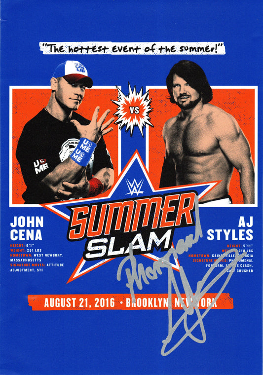 AJ Styles Signed WWE Poster