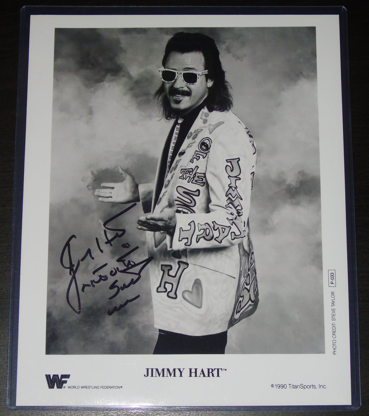 JIMMY HART SIGNED WWF WRESTLING PROMO PHOTO P-033