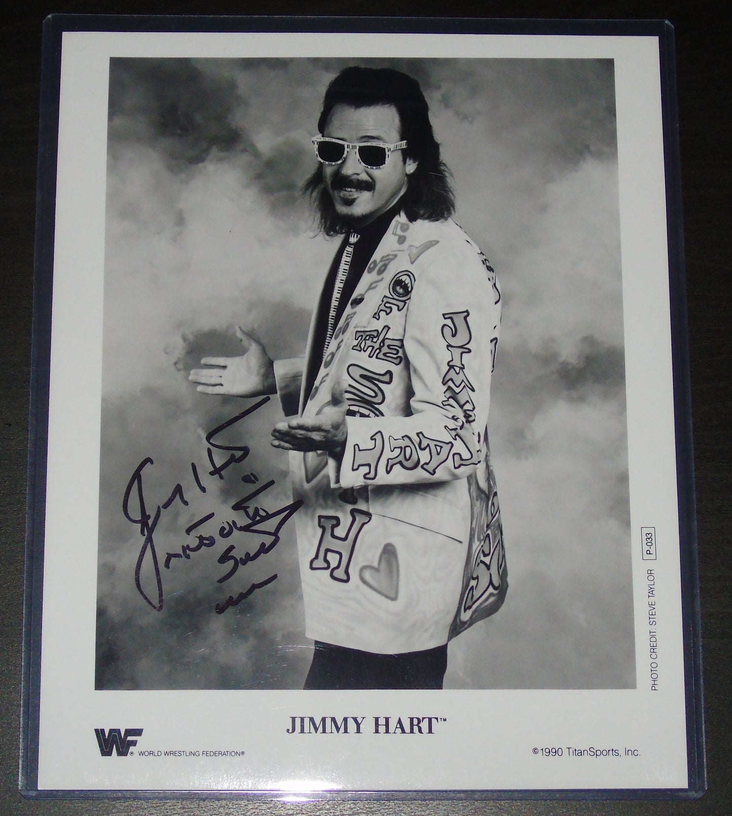 JIMMY HART SIGNED WWF WRESTLING PROMO PHOTO P-033