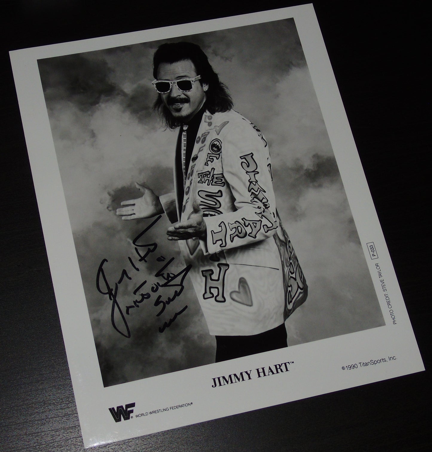 JIMMY HART SIGNED WWF WRESTLING PROMO PHOTO P-033