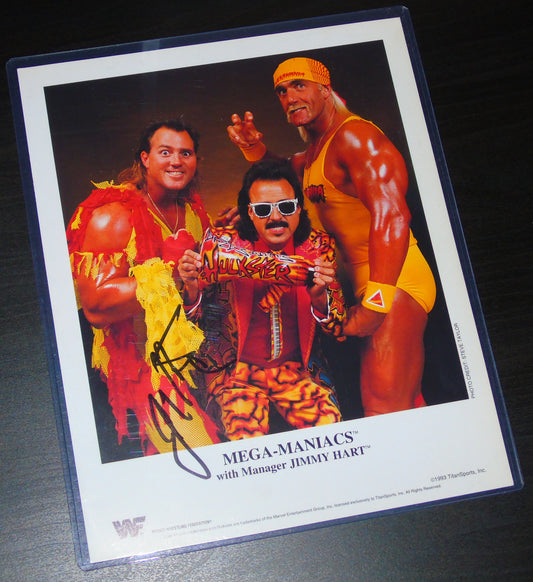 JIMMY HART SIGNED WWF WRESTLING MEGA-MANIACS PROMO PHOTO