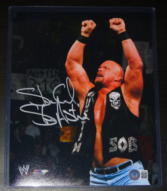 STONE COLD STEVE AUSTIN SIGNED WWF WWE WRESTLING PHOTOFILE PHOTO