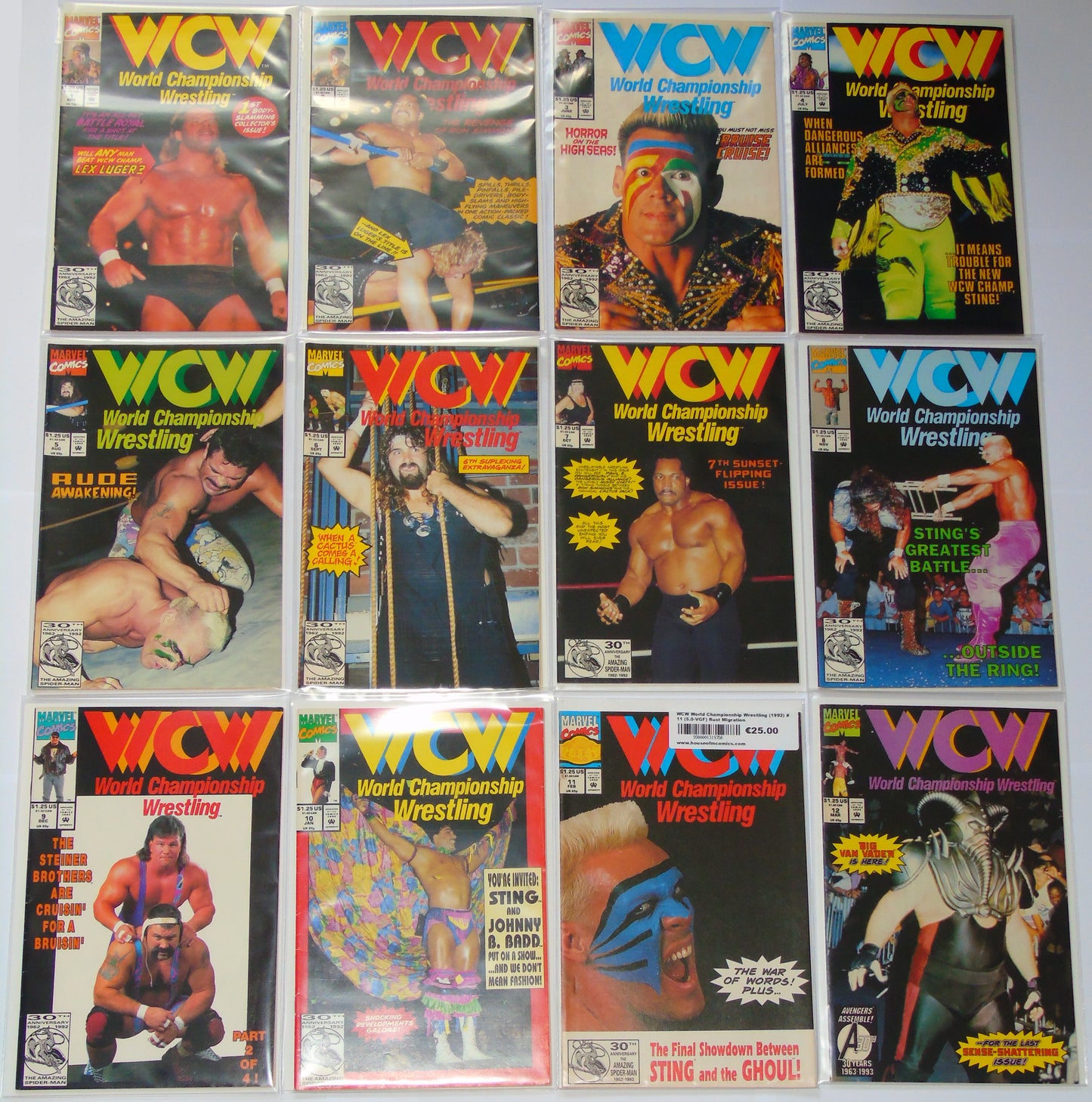 WCW WRESTLING MARVEL COMICS COMPLETE SET ISSUES 1-12