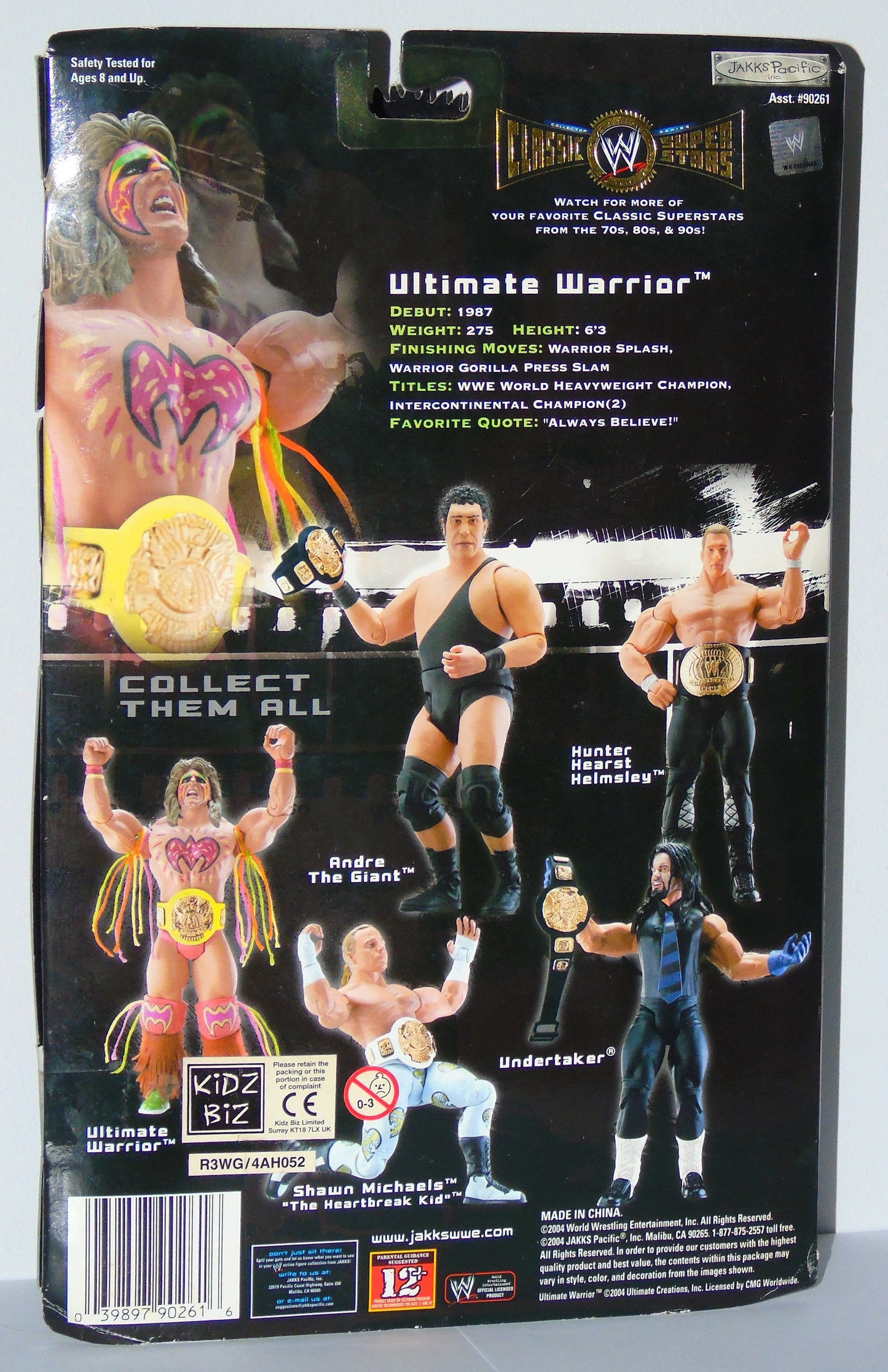 The Ultimate Warrior WWF WWE Jakks Classic Wrestling Figure