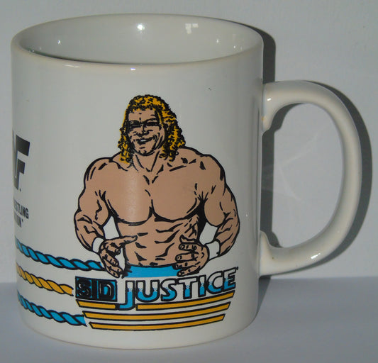 WWF WRESTLING 1992 UK EXCLUSIVE SID JUSTICE KILNCRAFT MUG