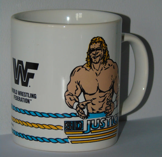 WWF WRESTLING 1992 UK EXCLUSIVE SID JUSTICE KILNCRAFT MUG