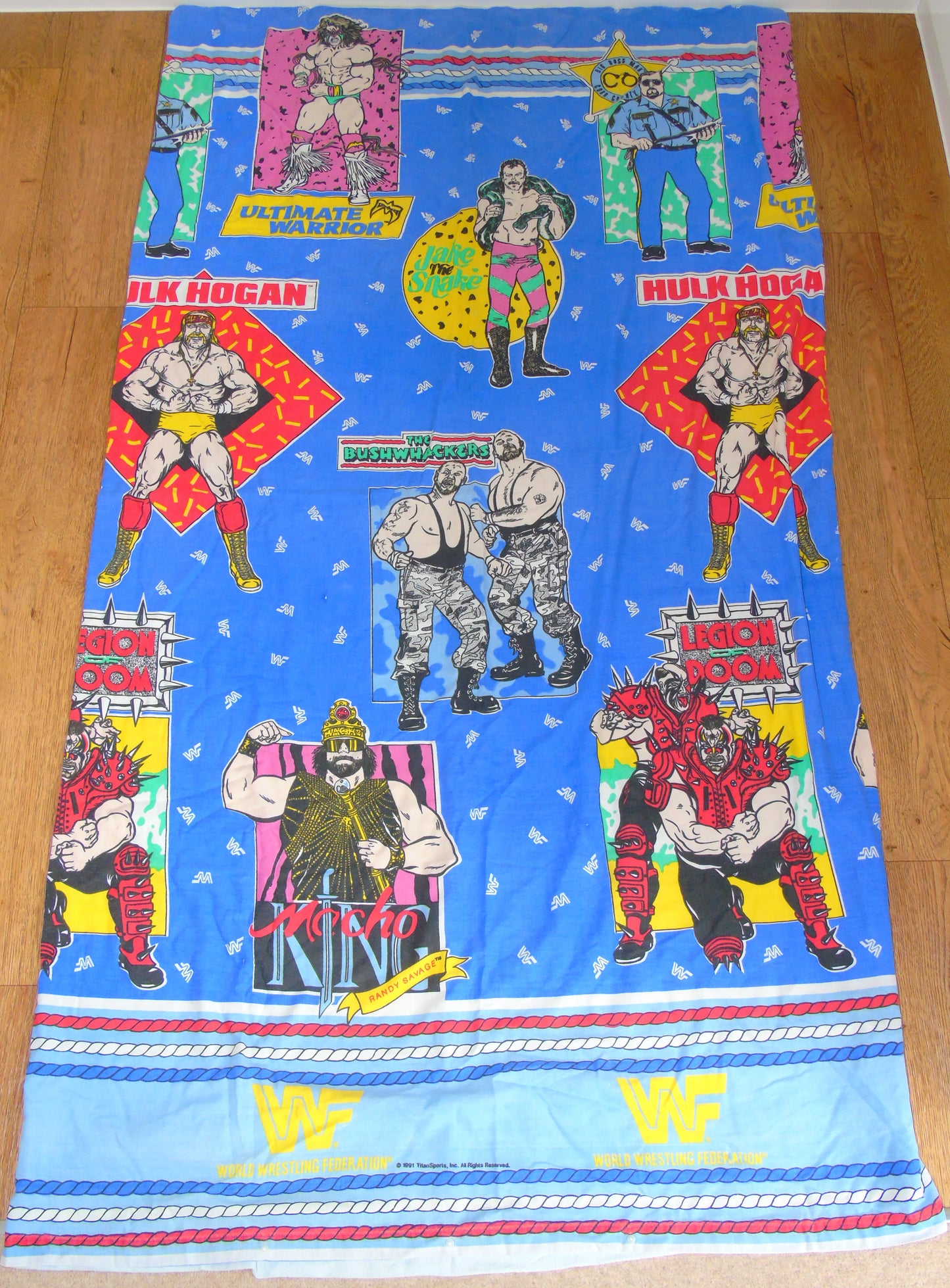 WWF WWE Wrestling Vintage Duvet Cover Single Bed Sheet