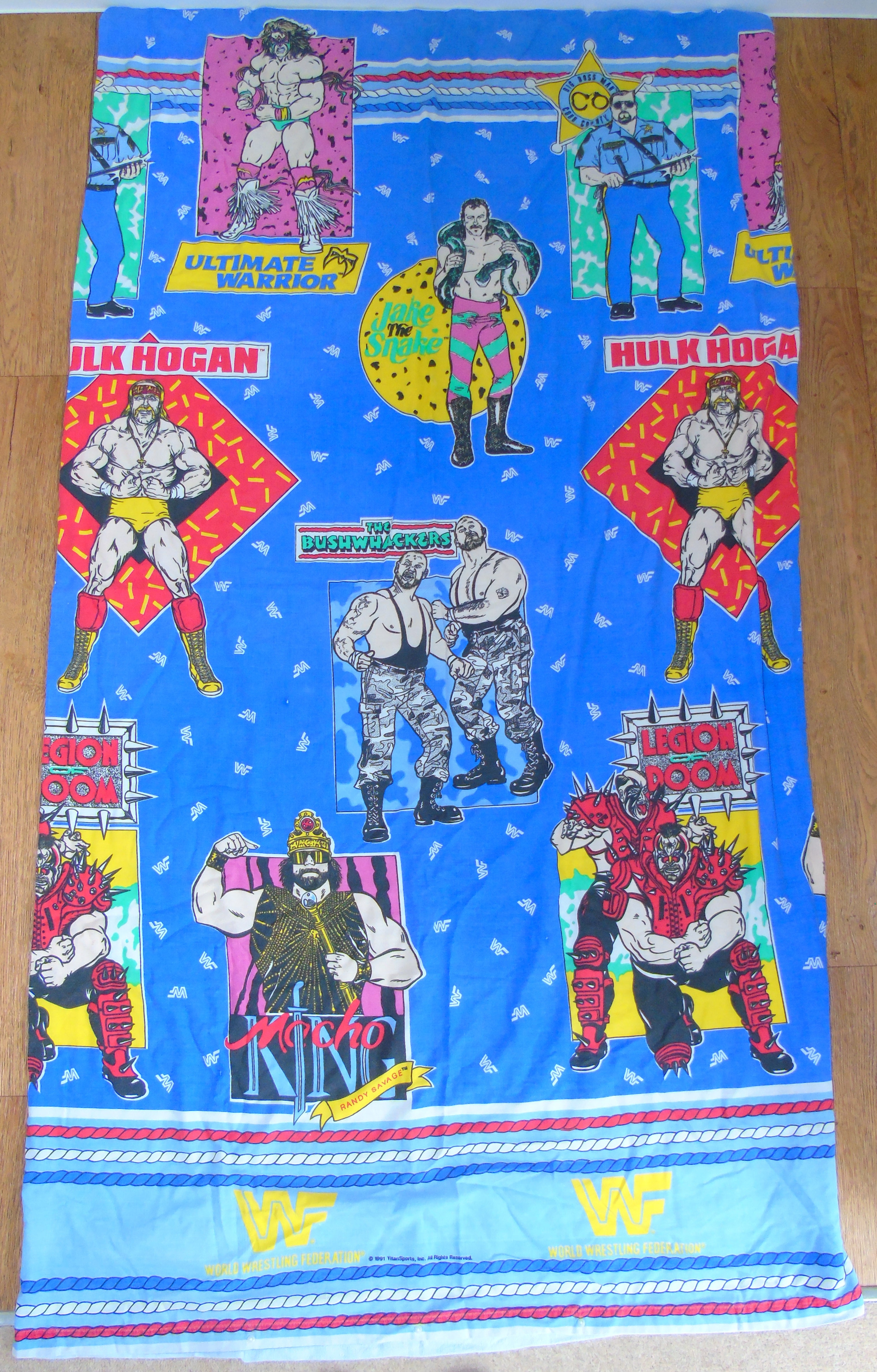 WWF WWE Wrestling Vintage Duvet Cover Single Bed Sheet