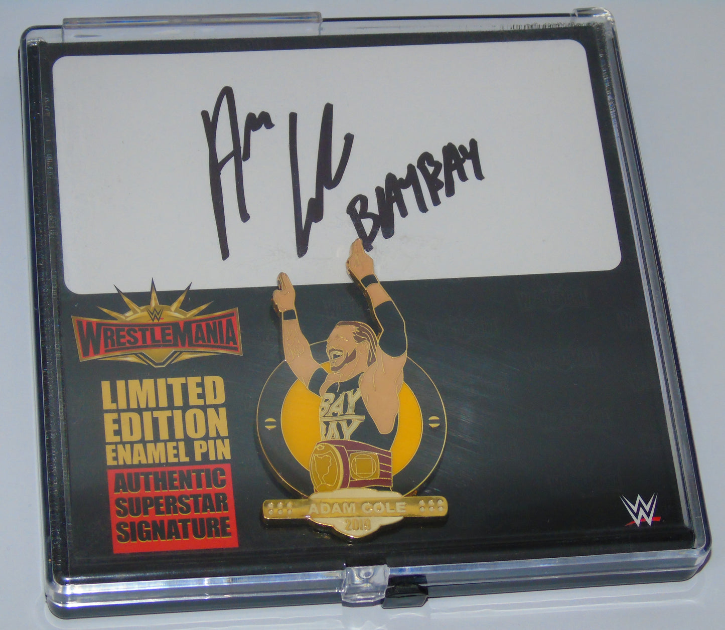ADAM COLE SIGNED WWE WRESTLEMANIA LIMITED EDITION ENAMEL PIN