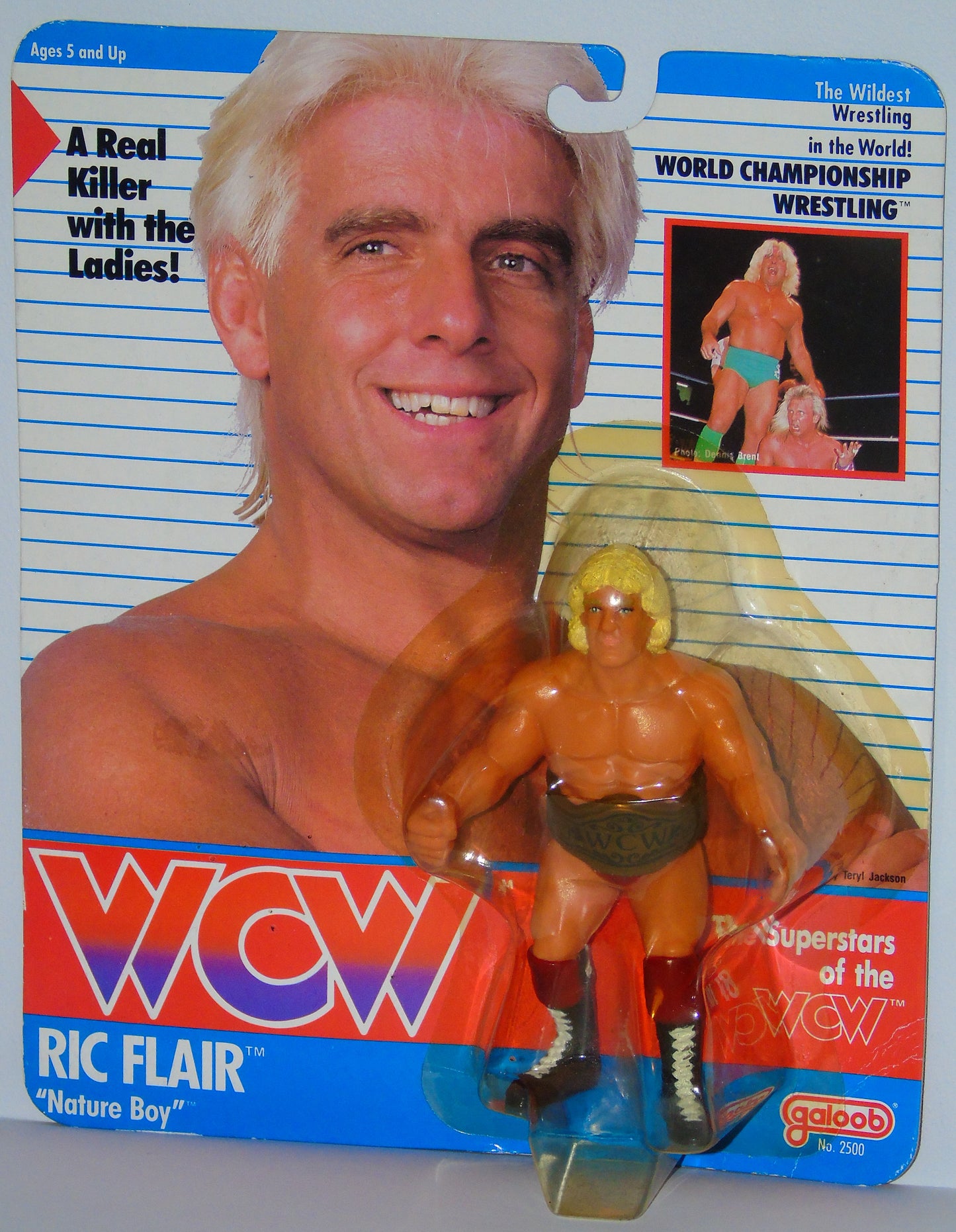 THE NATURE BOY RIC FLAIR WCW UK EXCLUSIVE WRESTLING GALOOB MOC ACTION FIGURE