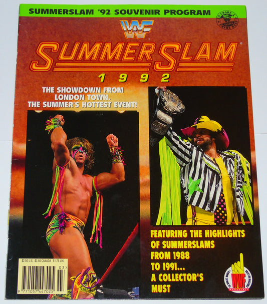 WWF SUMMERSLAM 1992 SOUVENIR EDITION PROGRAM MAGAZINE