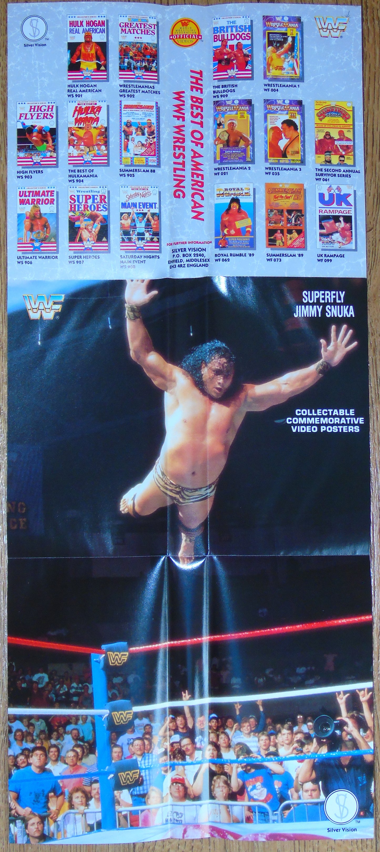 WWF WRESTLING SUMMERSLAM 1989 SILVER VISION VHS VIDEO CASSETTE TAPE WITH POSTERS