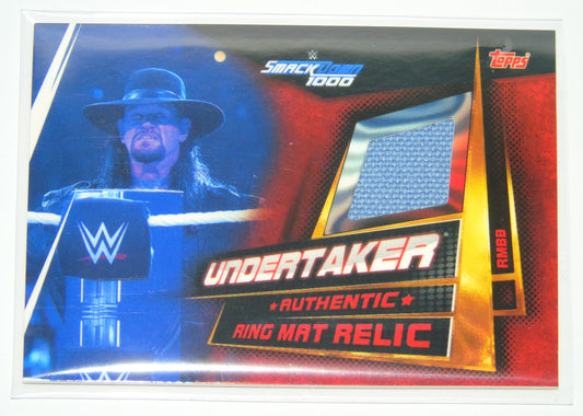 THE UNDERTAKER WWE WRESTLING TOPPS SMACKDOWN 1000 AUTHENTIC RING MAT RELIC TRADING CARD