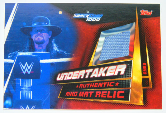 THE UNDERTAKER WWE WRESTLING TOPPS SMACKDOWN 1000 AUTHENTIC RING MAT RELIC TRADING CARD