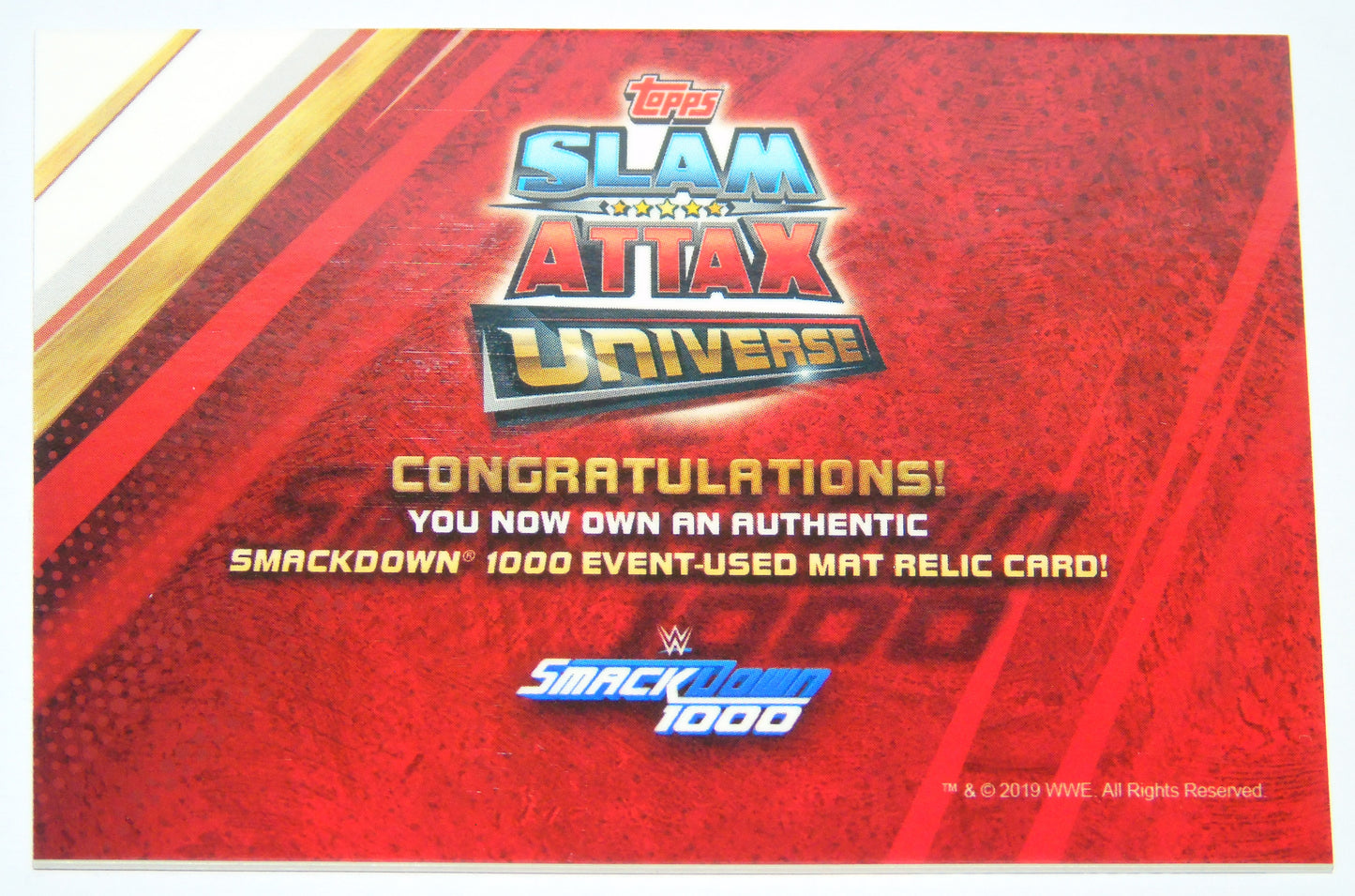 THE UNDERTAKER WWE WRESTLING TOPPS SMACKDOWN 1000 AUTHENTIC RING MAT RELIC TRADING CARD