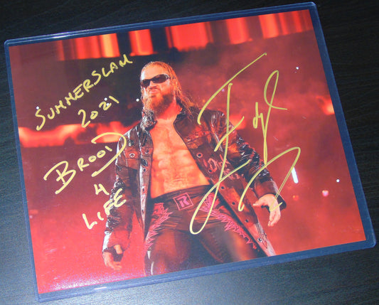 EDGE SIGNED WWE WRESTLING SUMMERSLAM PHOTO WITH SPECIAL INSCRIPTION