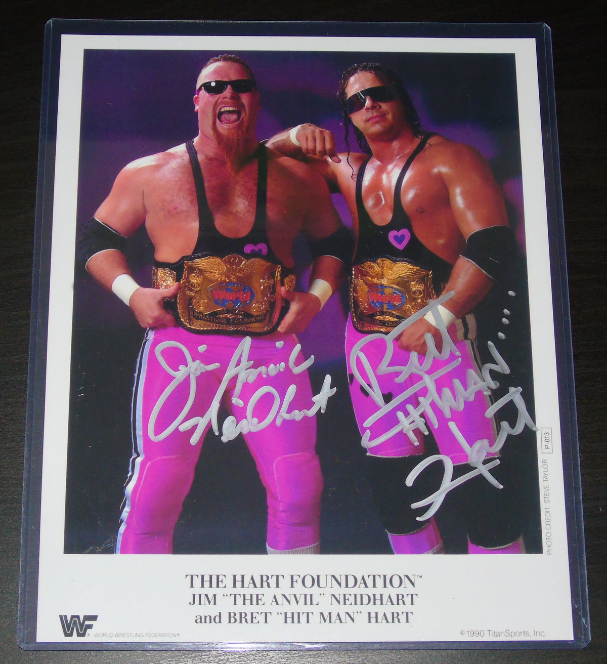 Hart Foundation Signed WWF Wrestling Photo