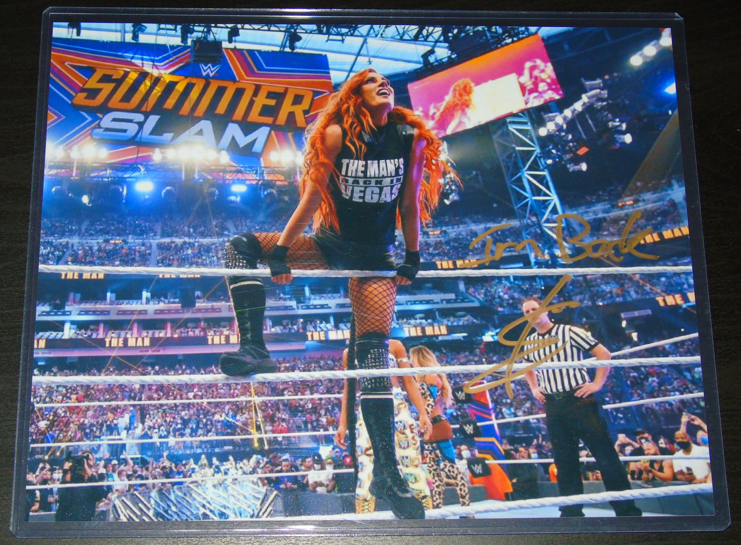 BECKY LYNCH SIGNED WWE WRESTLING SUMMERSLAM PHOTO - RRP £69.99