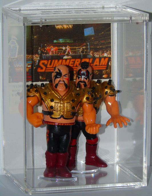 THE LEGION OF DOOM HAWK & ANIMAL WWF SUMMERSLAM 1992 CUSTOM HASBRO FIGURES AND EVENT TICKET STUB