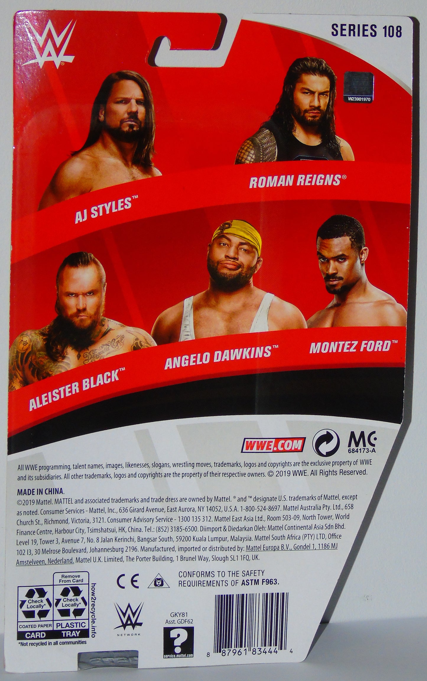 AJ Styles WWE Mattel Basic Series 108 Chase Version Figure