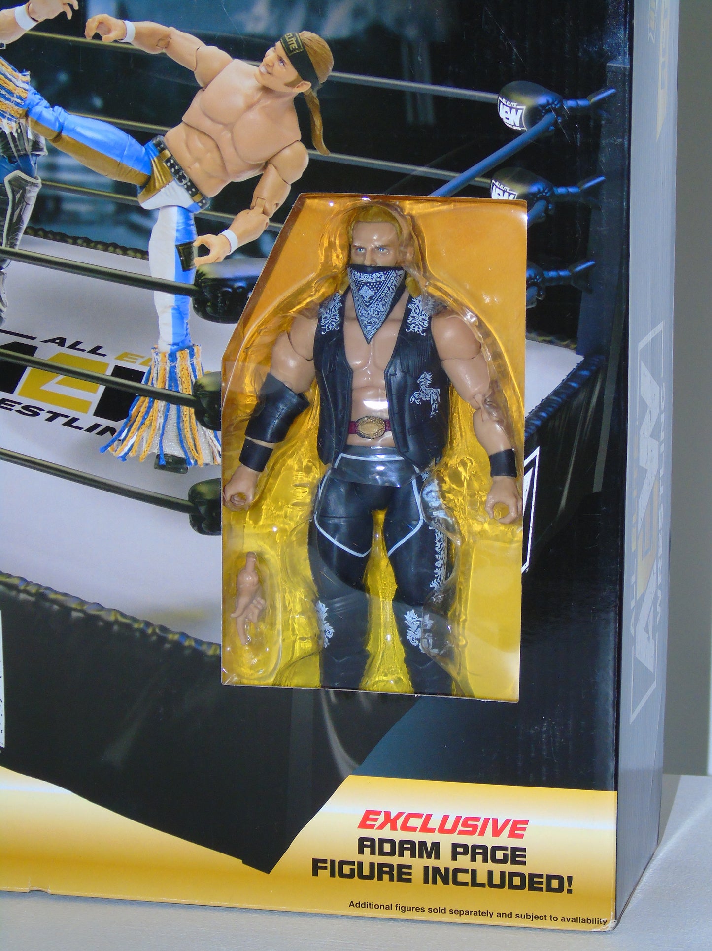 AEW Wrestling Ring with Hangman Adam Page Figure Unrivaled Collection Series