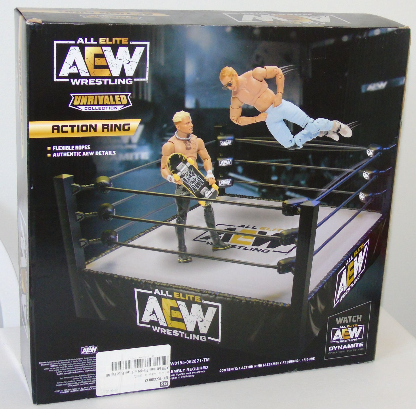AEW Wrestling Ring with Hangman Adam Page Figure Unrivaled Collection Series