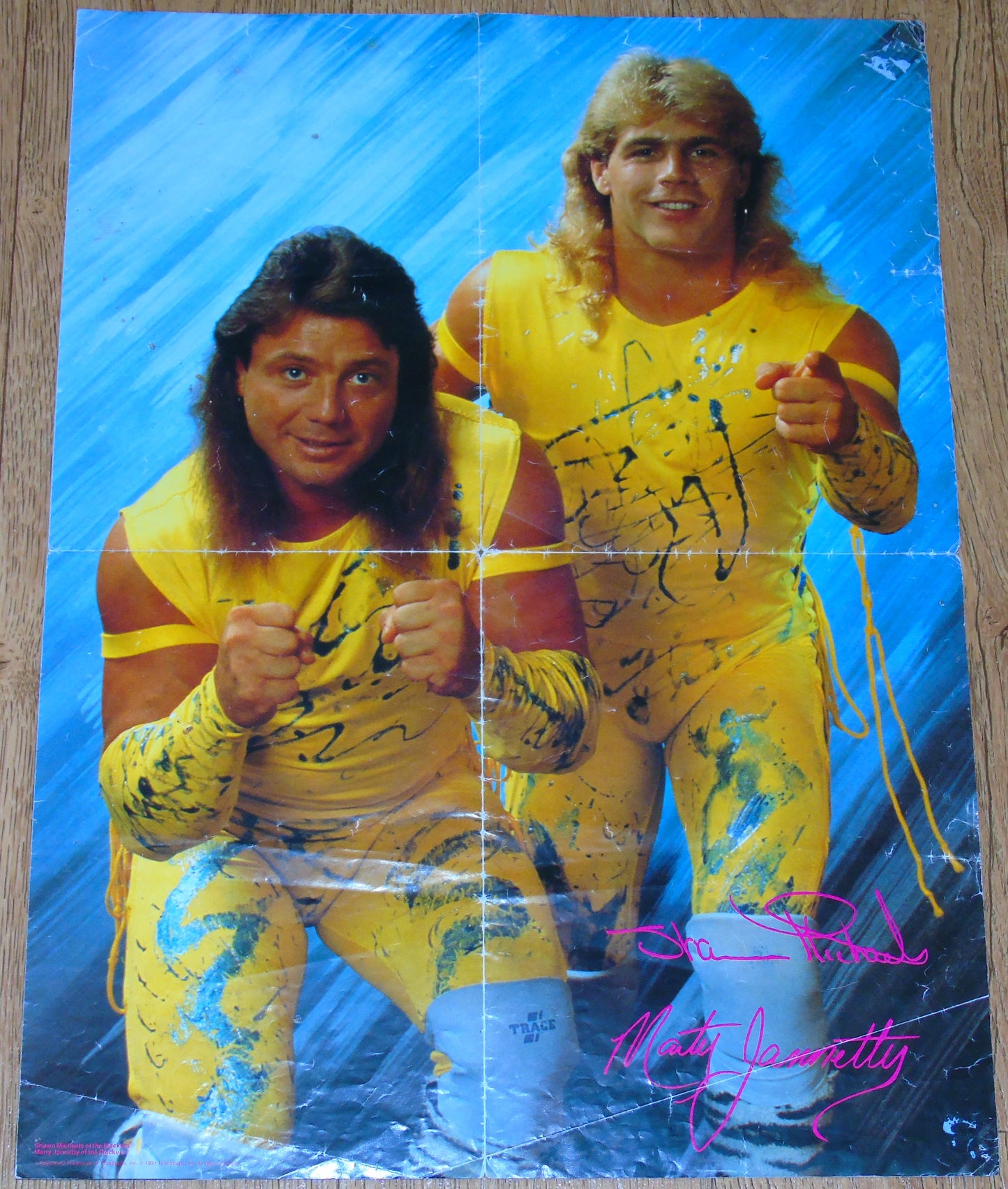 WWF Wrestling 1991 UK Sporting Superstars Publication with Double Poster Special