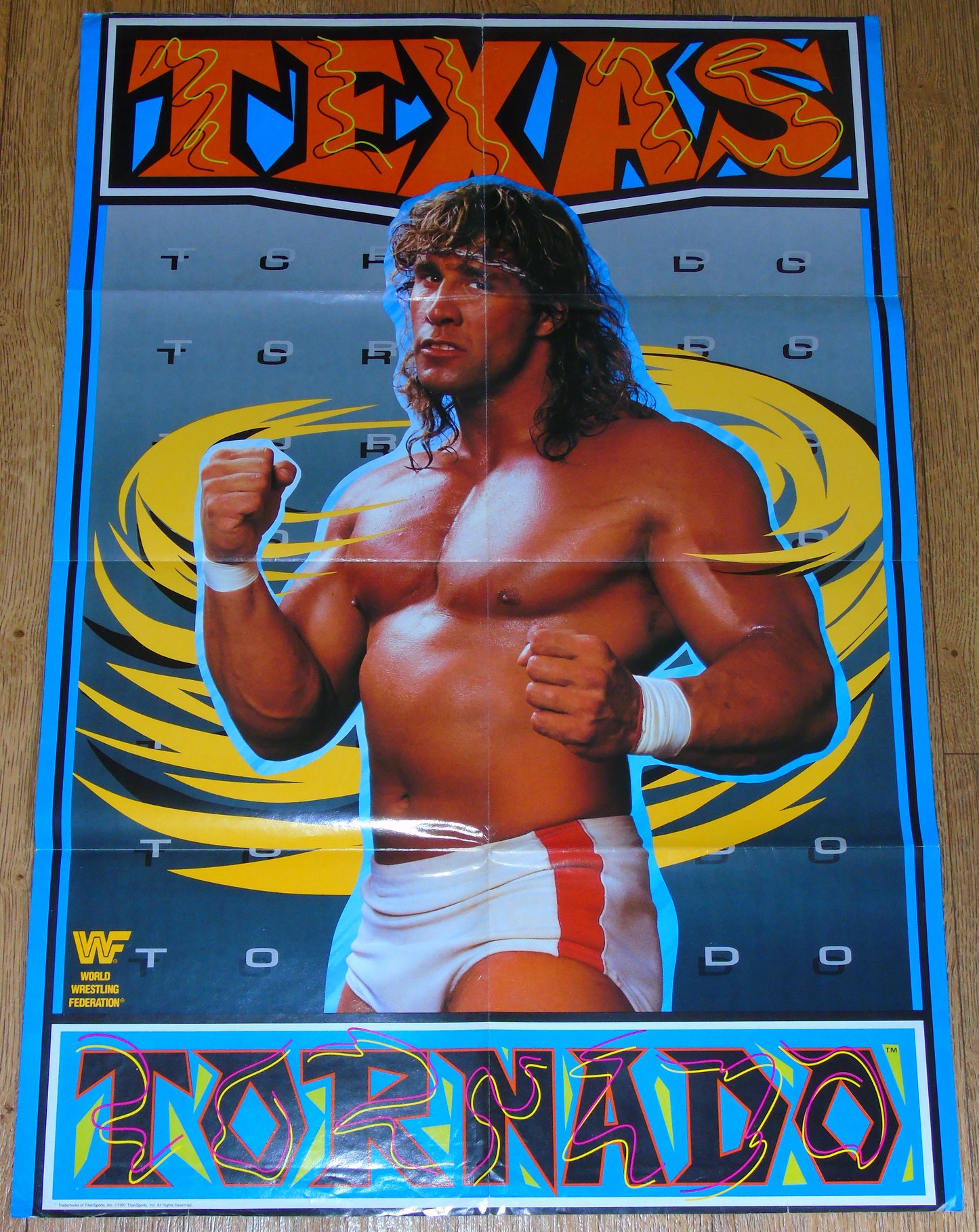 WWF Wrestling 1991 UK Sporting Superstars Publication with Double Poster Special