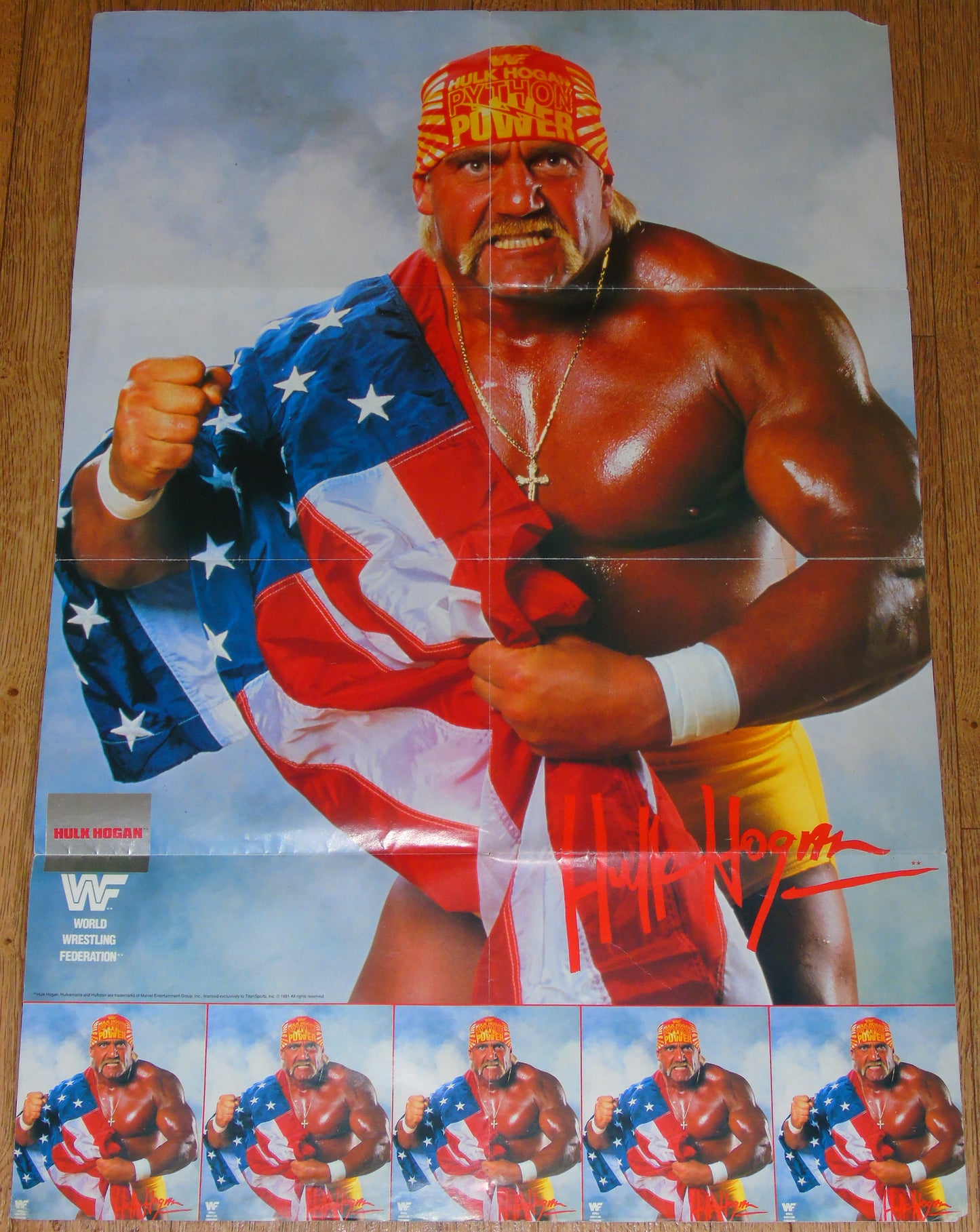 WWF Wrestling 1991 UK Sporting Superstars Publication with Double Poster Special