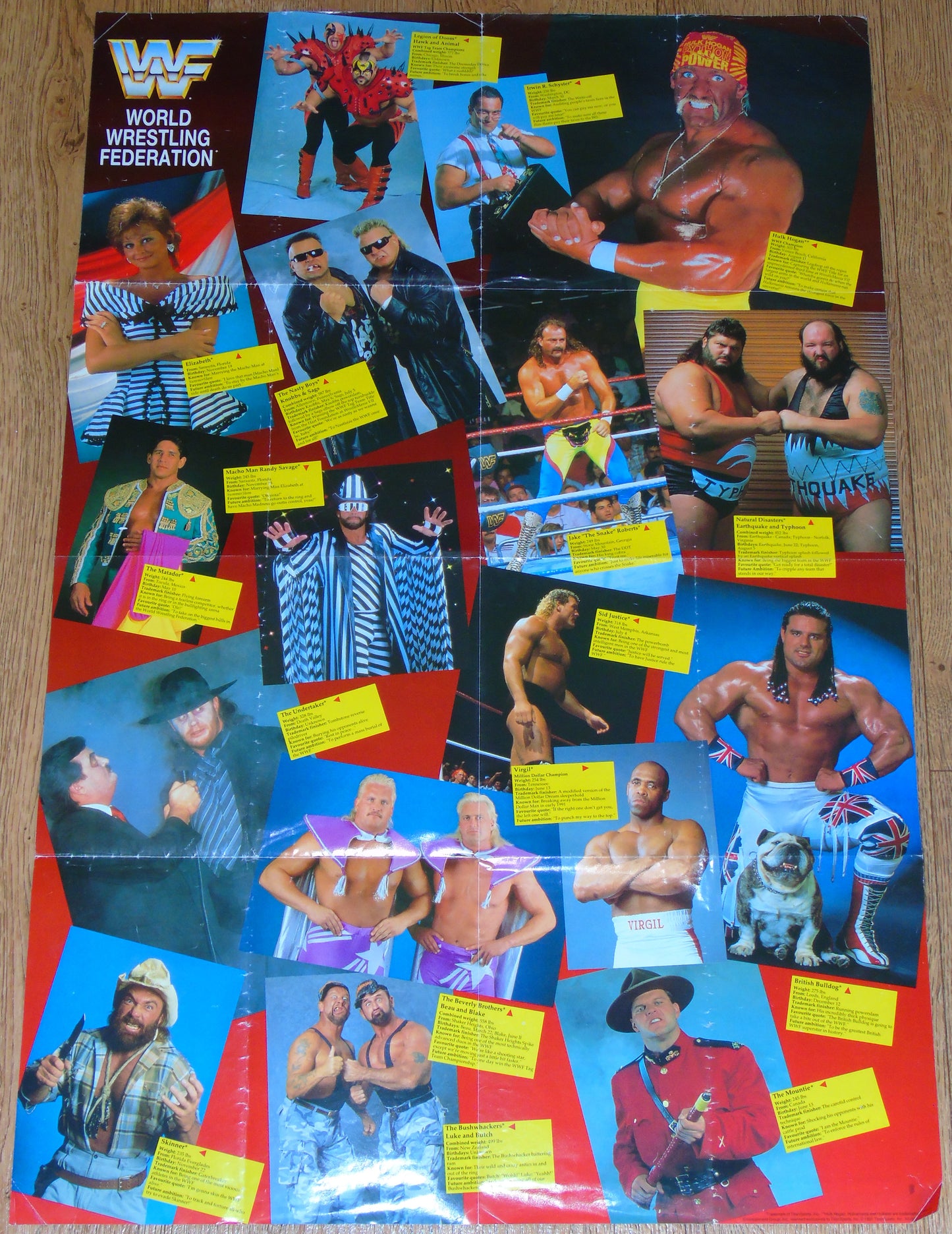 WWF Wrestling 1991 UK Sporting Superstars Publication with Double Poster Special