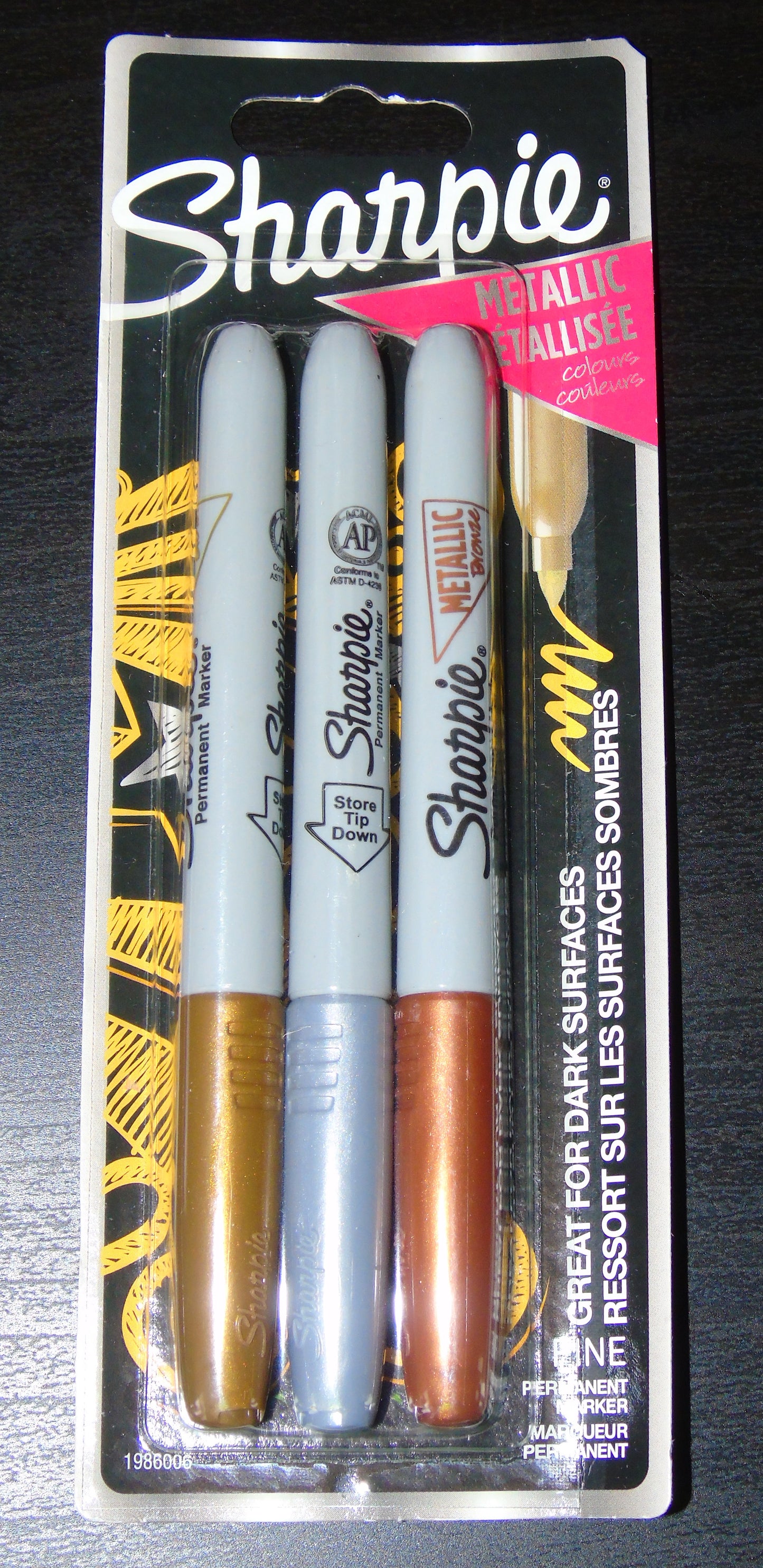 Sharpie Set of 3 Metallic Permanent Marker Pens