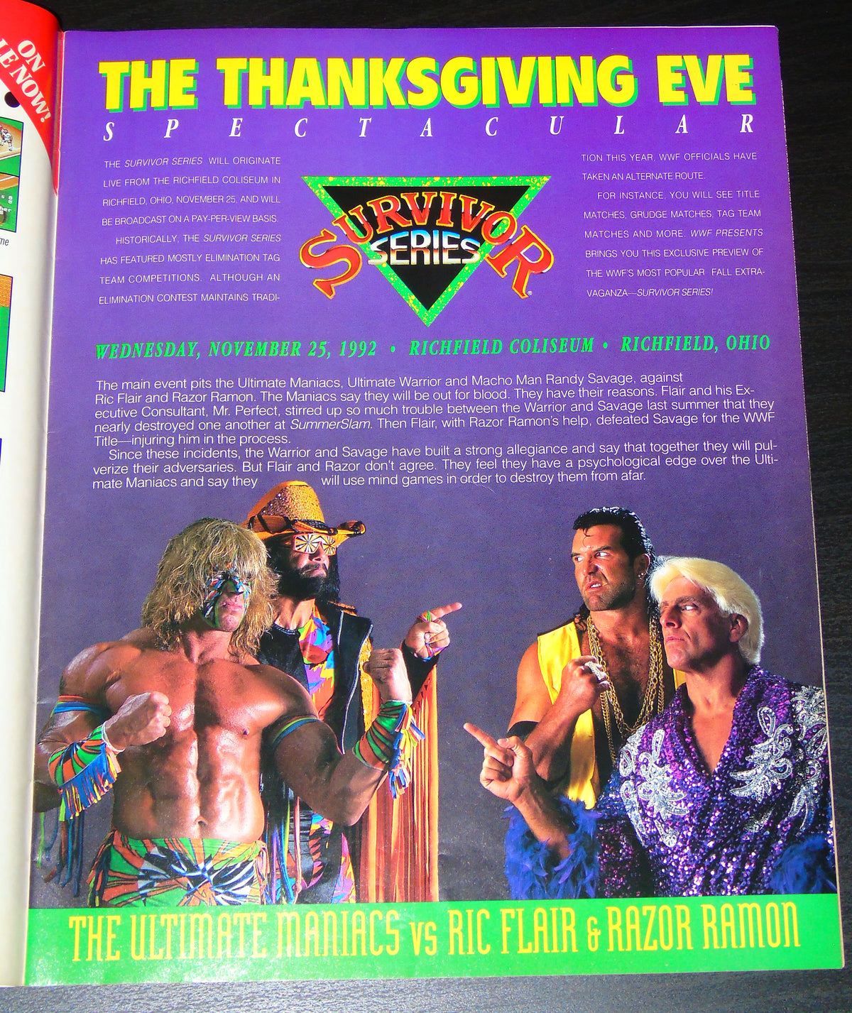 WWF WRESTLING SURVIVOR SERIES 1992 SOUVENIR EDITION PROGRAM MAGAZINE