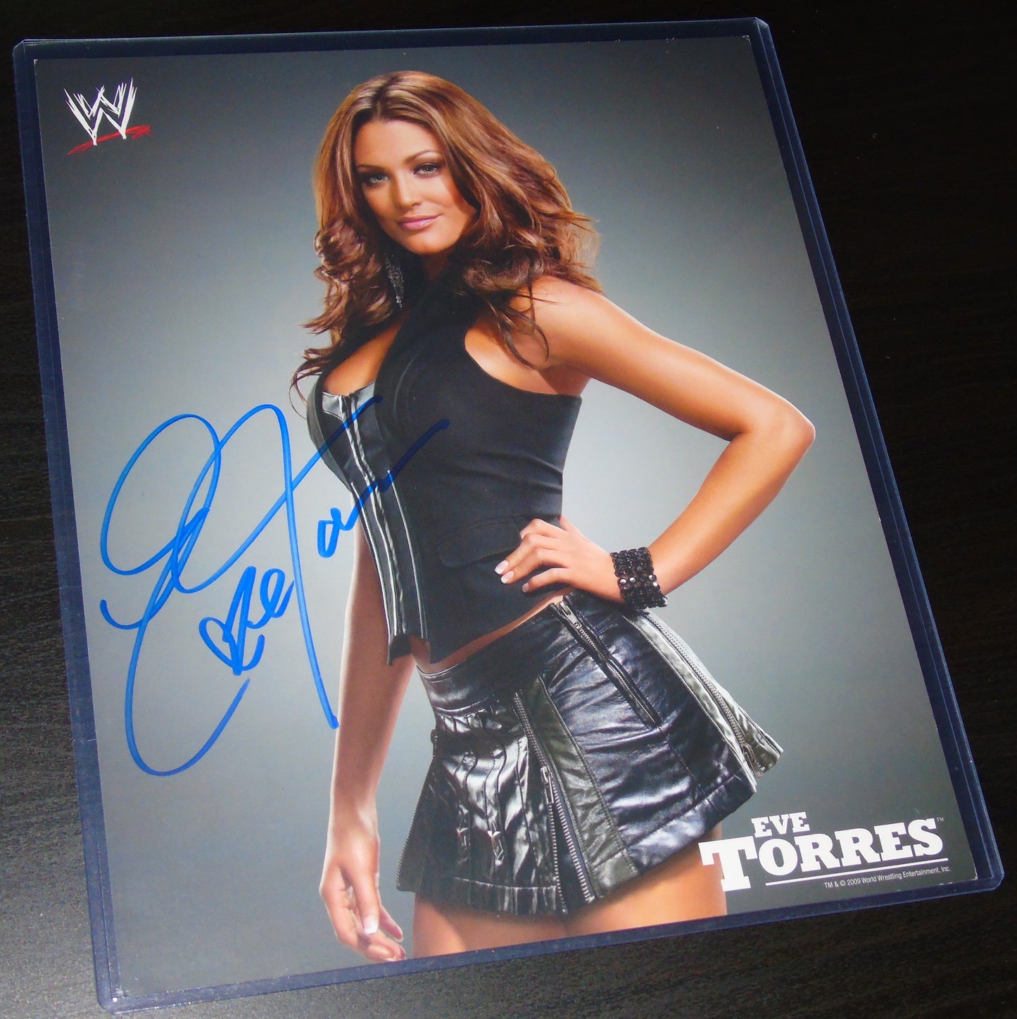 EVE TORRES SIGNED WWE WRESTLING 8"x10" PROMO PHOTO