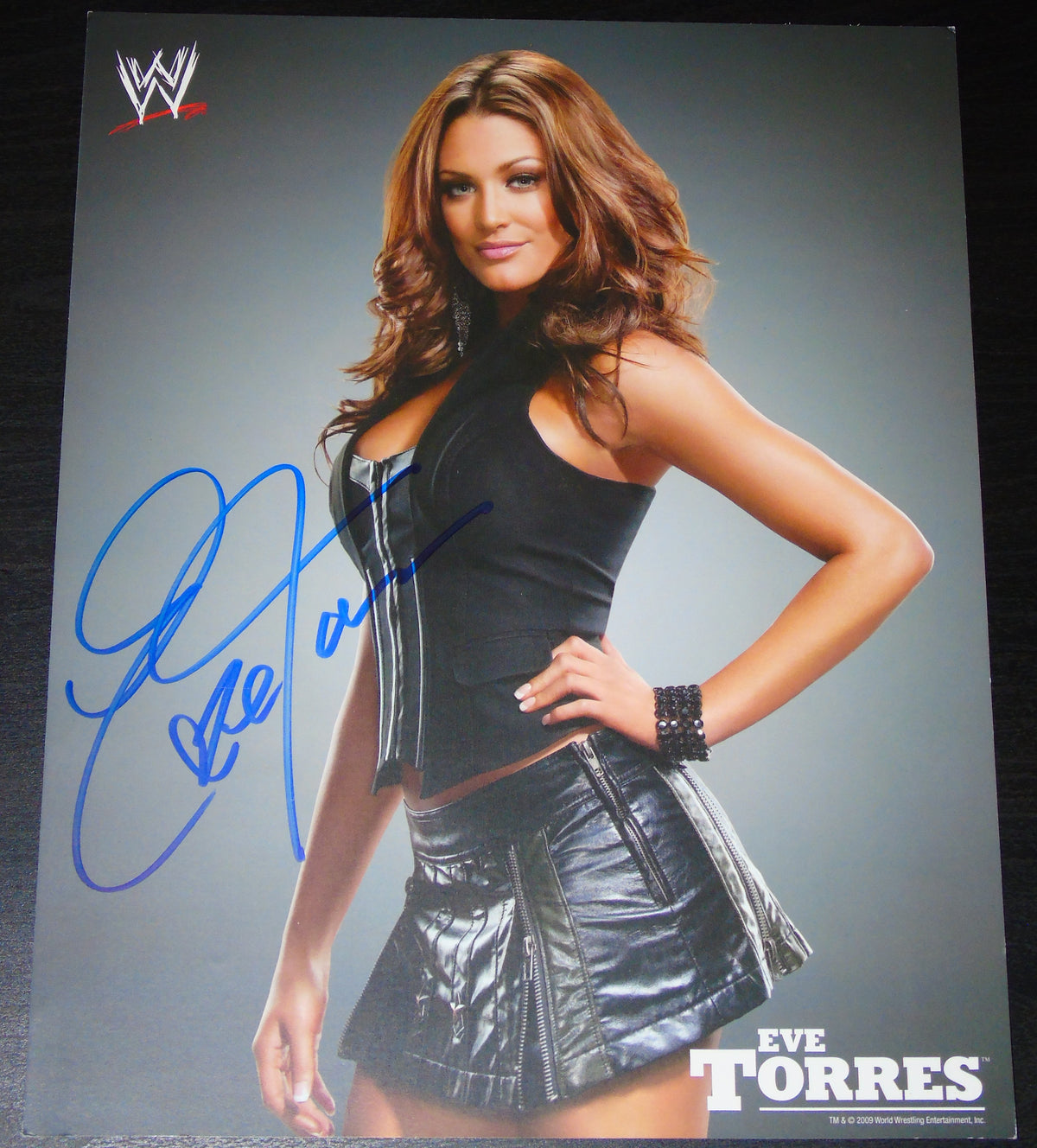 EVE TORRES SIGNED WWE WRESTLING 8"x10" PROMO PHOTO