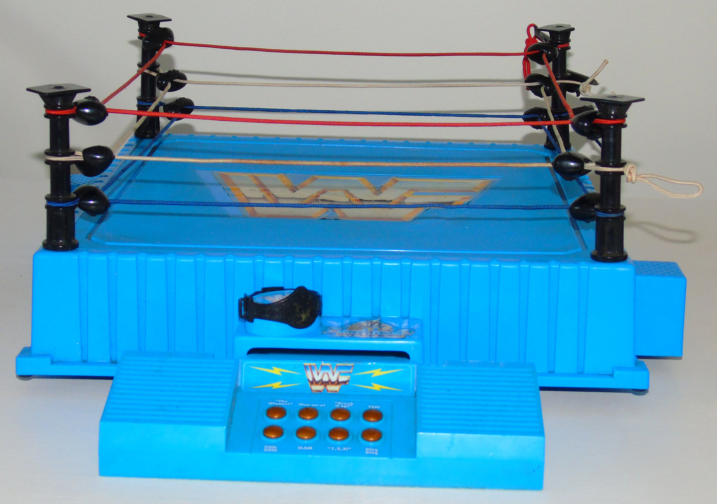 WWF HASBRO WRESTLING RING COMPLETE WITH SOUND EFFECTS MODULE