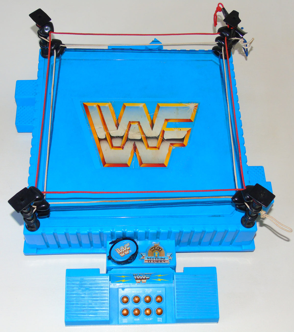 WWF HASBRO WRESTLING RING COMPLETE WITH SOUND EFFECTS MODULE