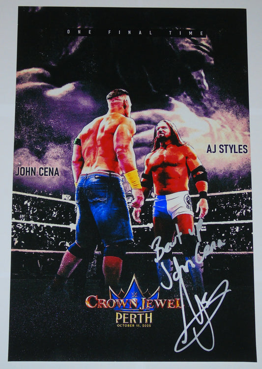 AJ Styles Signed WWE Poster