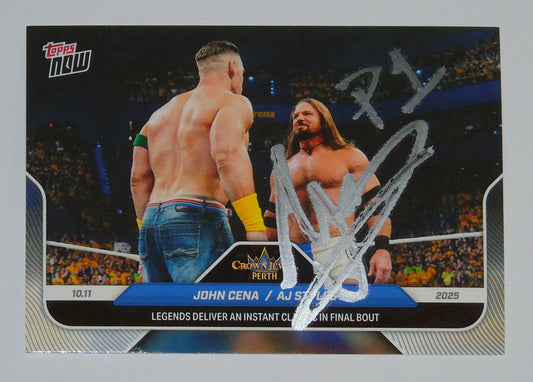 AJ Styles Signed WWE Topps Trading Card
