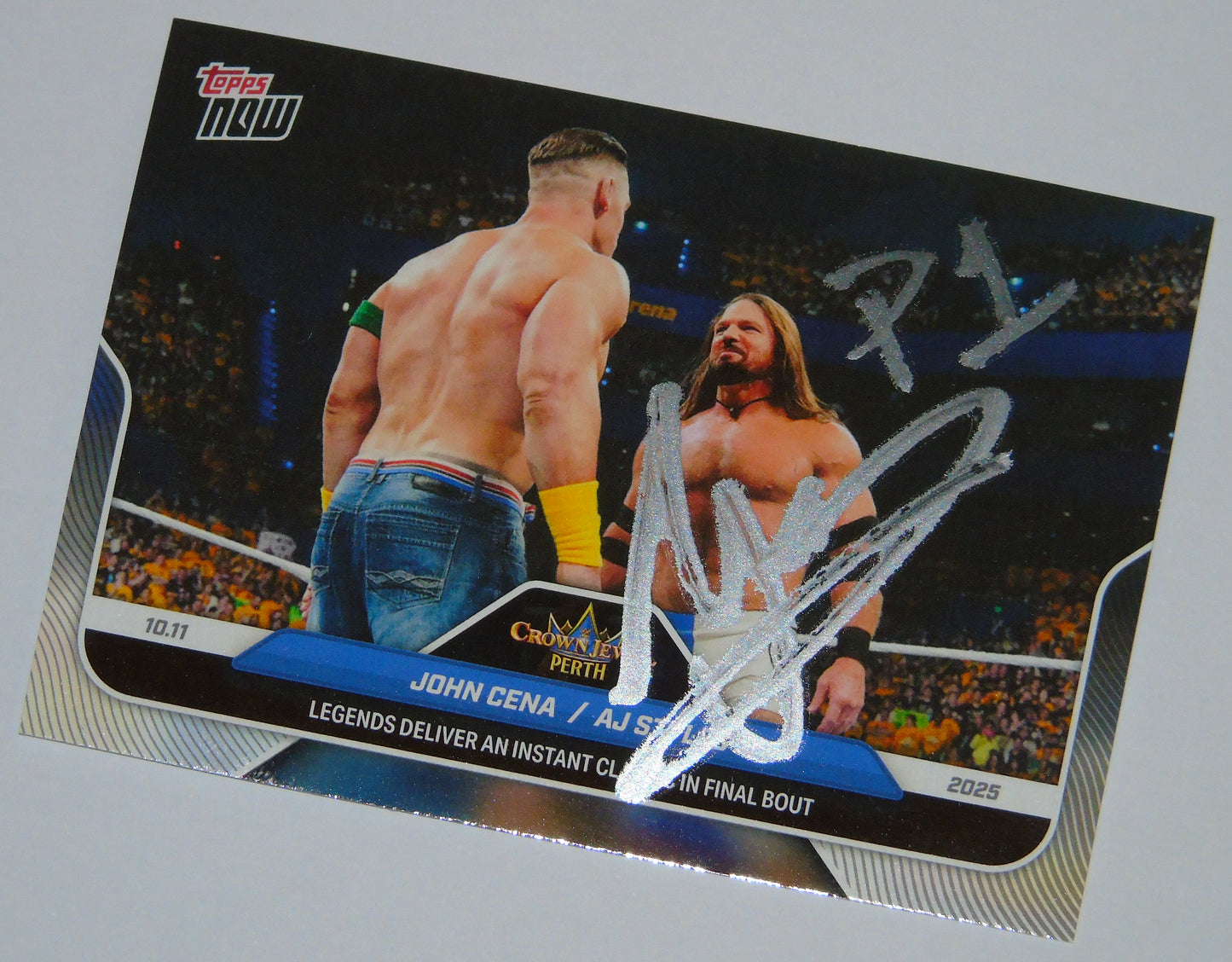 AJ Styles Signed WWE Topps Trading Card